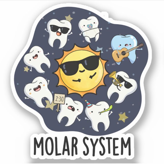 Molar System Funny Dental Astronomy Pun  (Front)