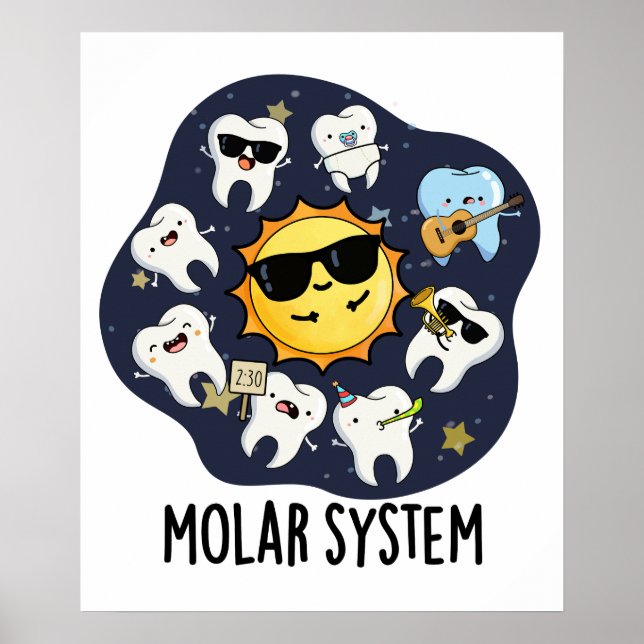 Molar System Funny Dental Astronomy Pun  Poster (Front)