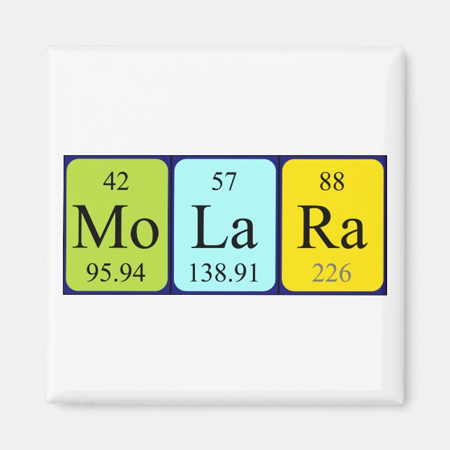 Molara periodic table name magnet (Front)