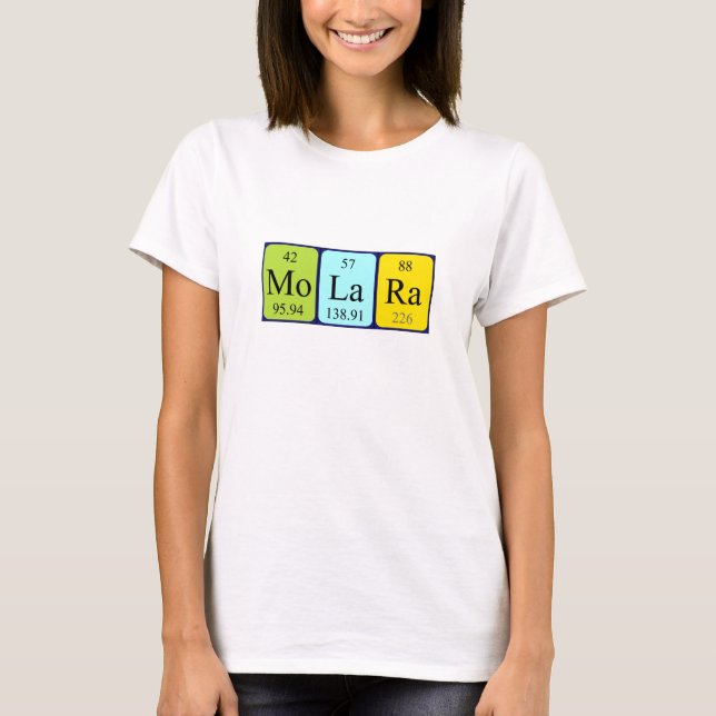 Molara periodic table name shirt (Front)