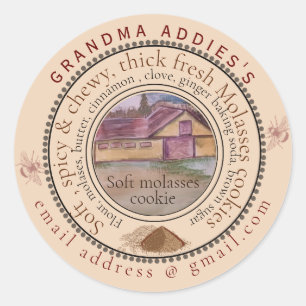 molasses cookie large customise classic round sticker