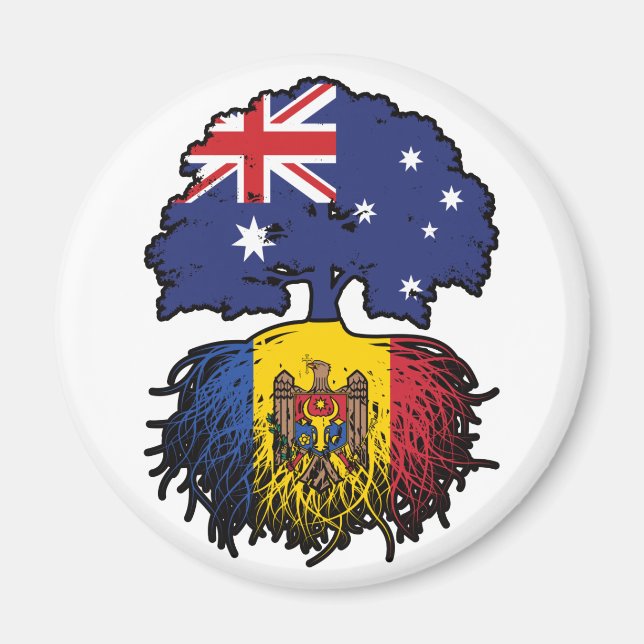 Moldava Moldavan Australian Australia Tree Roots Magnet (Front)