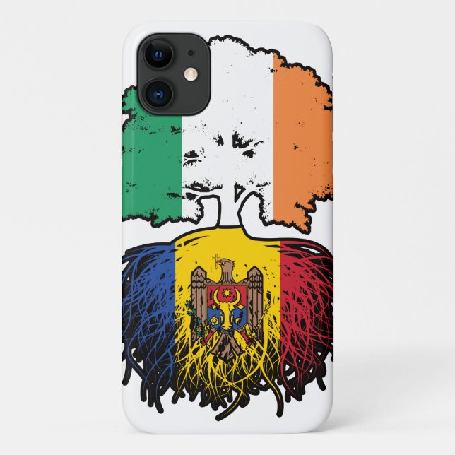 Moldava Moldavan Irish Ireland Tree Roots Flag Case-Mate iPhone Case (Back)