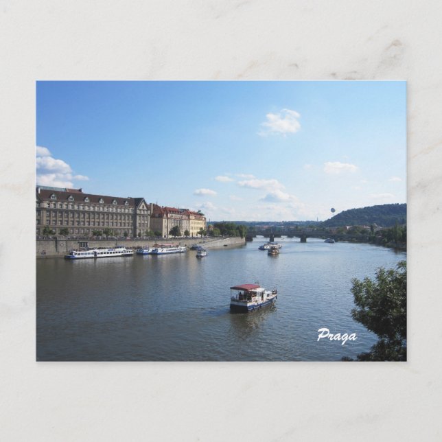 Moldava River, Prague Postcard (Front)