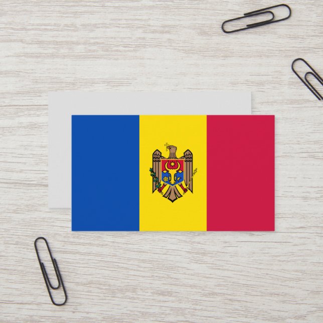 Moldavia flag business card (Front/Back In Situ)