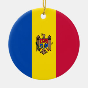 Moldavia flag ceramic tree decoration