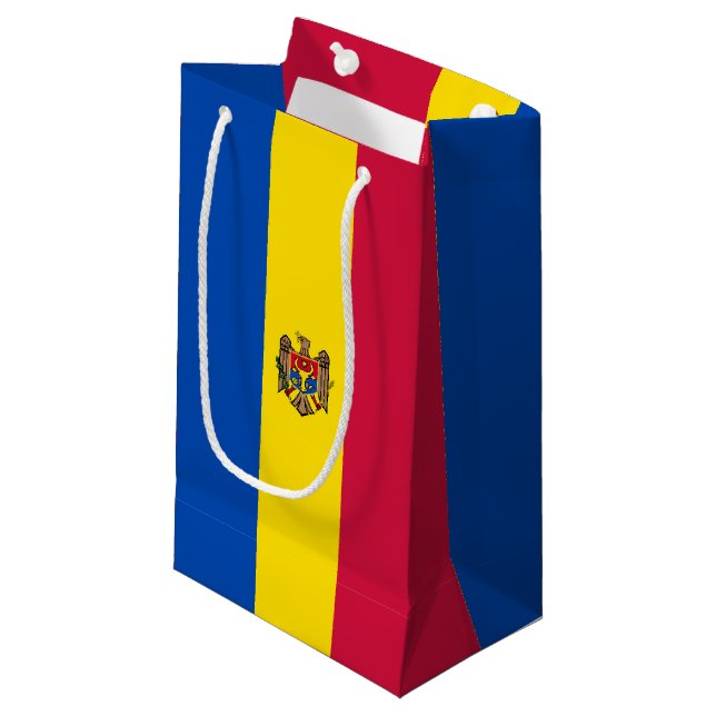 Moldavia flag small gift bag (Front Angled)