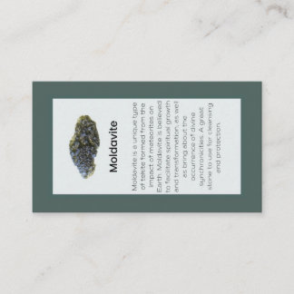 Moldavite Crystal Meaning Jewellery Display Business Card