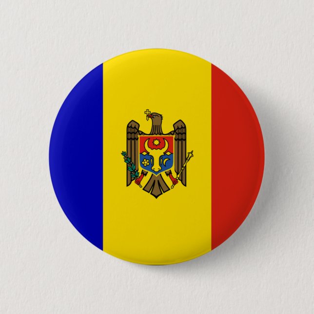 Moldova 6 Cm Round Badge (Front)