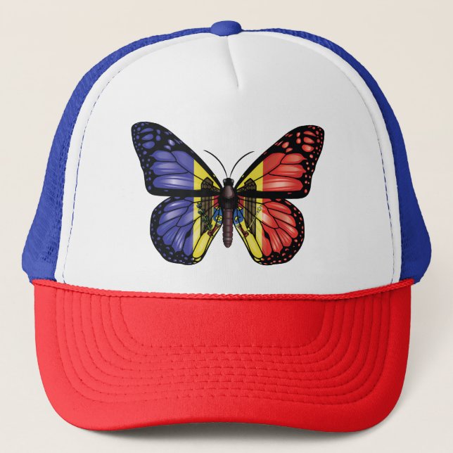 Moldova butterfly monarch flag trucker hat (Front)