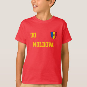 Moldova Custom Name & Number Football Kids Jersey T-Shirt