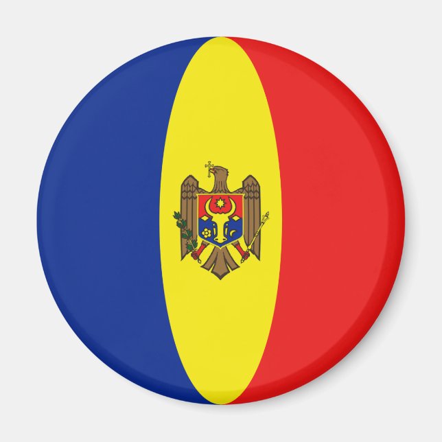 Moldova Fisheye Flag Magnet (Front)