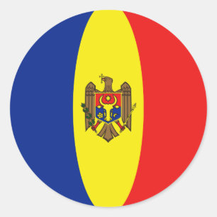 Moldova Fisheye Flag Sticker