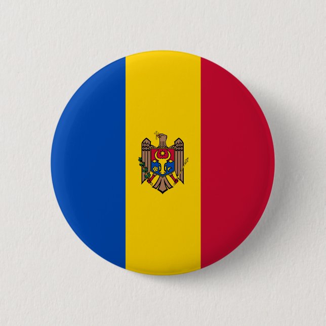 Moldova Flag 6 Cm Round Badge (Front)