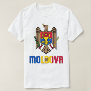 Moldova Flag and Coat Of Arms Patriotic T-Shirt