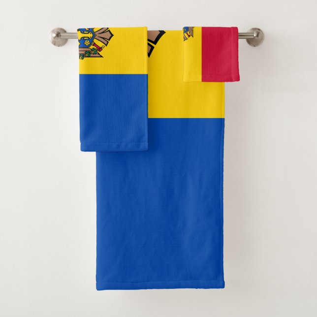 Moldova Flag Bath Towel Set (Insitu)