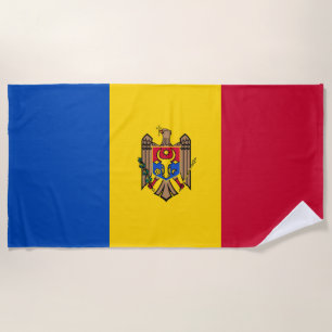 Moldova Flag Beach Towel