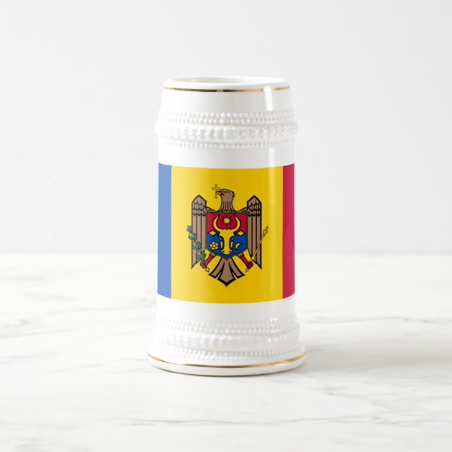 Moldova Flag Beer Stein (Center)