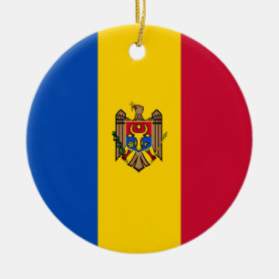 Moldova Flag Ceramic Tree Decoration