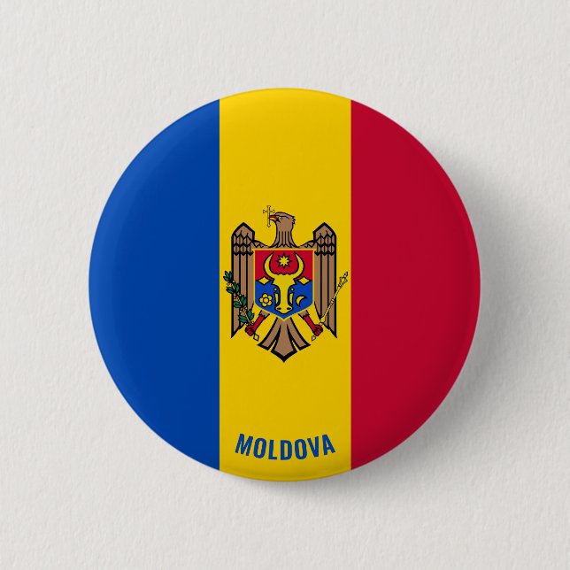 Moldova Flag Charming Patriotic Button (Front)