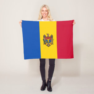 Moldova Flag Fleece Blanket