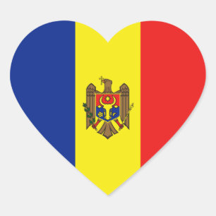 Moldova Flag Heart Sticker
