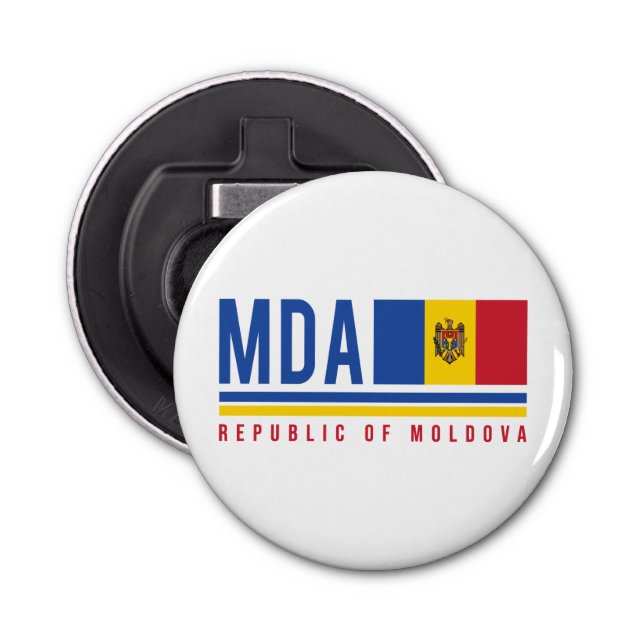 Moldova Flag & ISO Code Design Bottle Opener (Front)