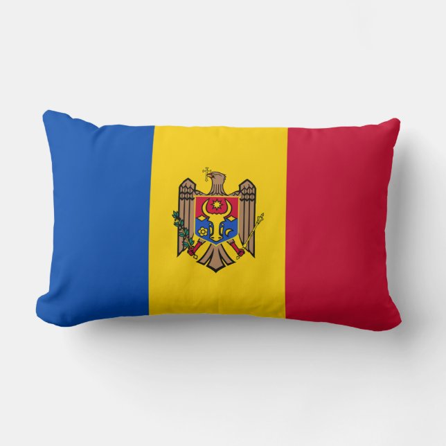 Moldova Flag Lumbar Cushion (Front)
