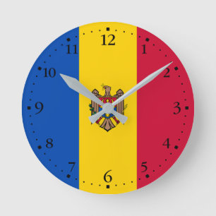 Moldova Flag Round Clock