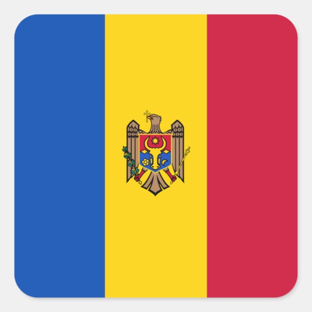 Moldova Flag Square Sticker (Front)