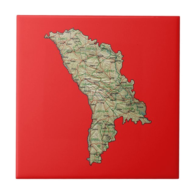 Moldova Map Tile (Front)
