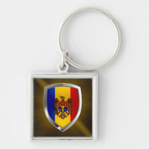 Moldova Metallic Emblem Key Ring