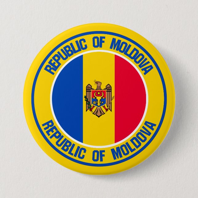 Moldova Round Emblem 7.5 Cm Round Badge (Front)