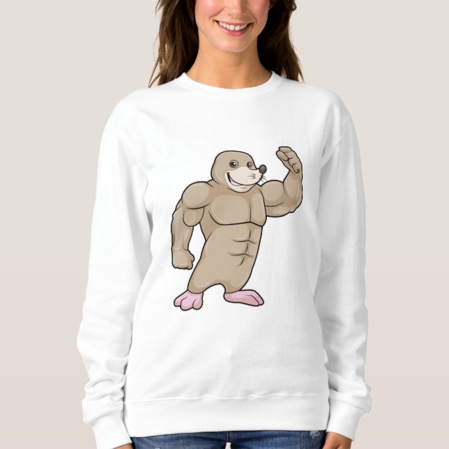 Mole as Bodybuilder with big Muscles Sweatshirt (Front)