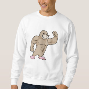 Mole as Bodybuilder with big Muscles Sweatshirt