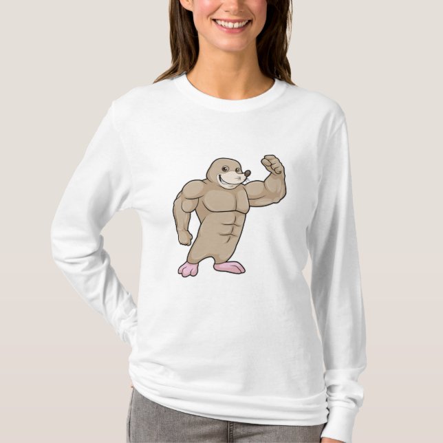 Mole as Bodybuilder with big Muscles T-Shirt (Front)