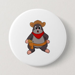 Mole as Cowboy 7.5 Cm Round Badge
