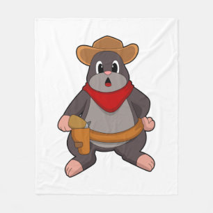 Mole as Cowboy Fleece Blanket