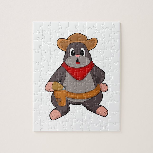 Mole as Cowboy Jigsaw Puzzle (Vertical)
