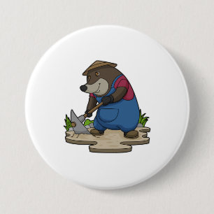 Mole as Farmer 7.5 Cm Round Badge