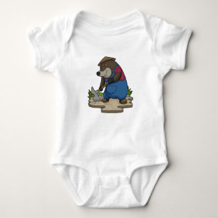 Mole as Farmer Baby Bodysuit