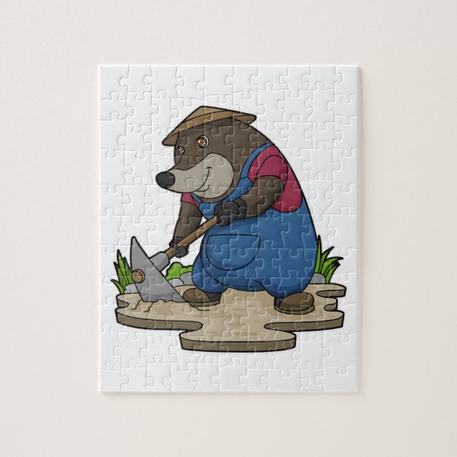 Mole as Farmer Jigsaw Puzzle (Vertical)