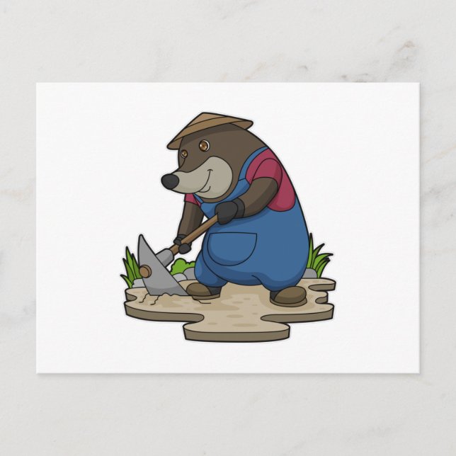 Mole as Farmer Postcard (Front)