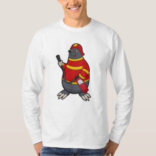Mole as Firefighter with Fire extinguisher T-Shirt
