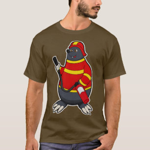 Mole as Firefighter with Fire extinguisher T-Shirt