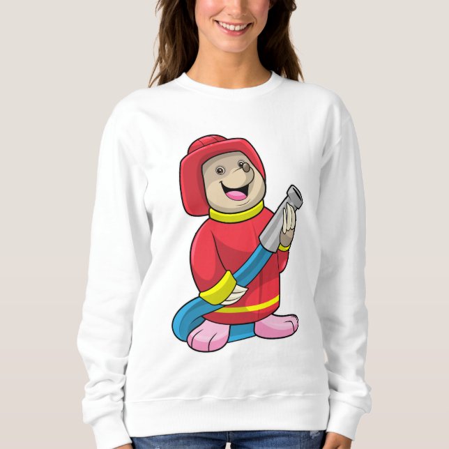 Mole as Firefighter with Hose Sweatshirt (Front)