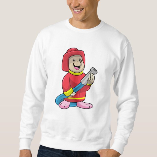 Mole as Firefighter with Hose Sweatshirt (Front)