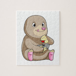 Mole as Gamer with Joystick Jigsaw Puzzle