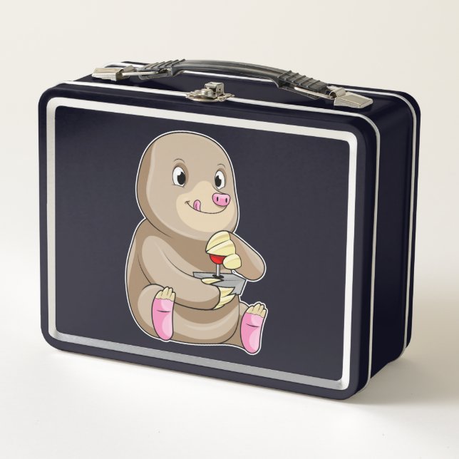 Mole as Gamer with Joystick Metal Lunch Box (Front)