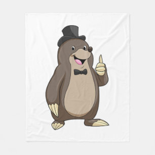 Mole as Groom with Tie Fleece Blanket